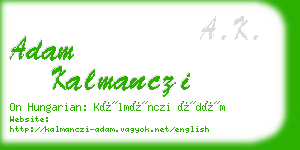 adam kalmanczi business card